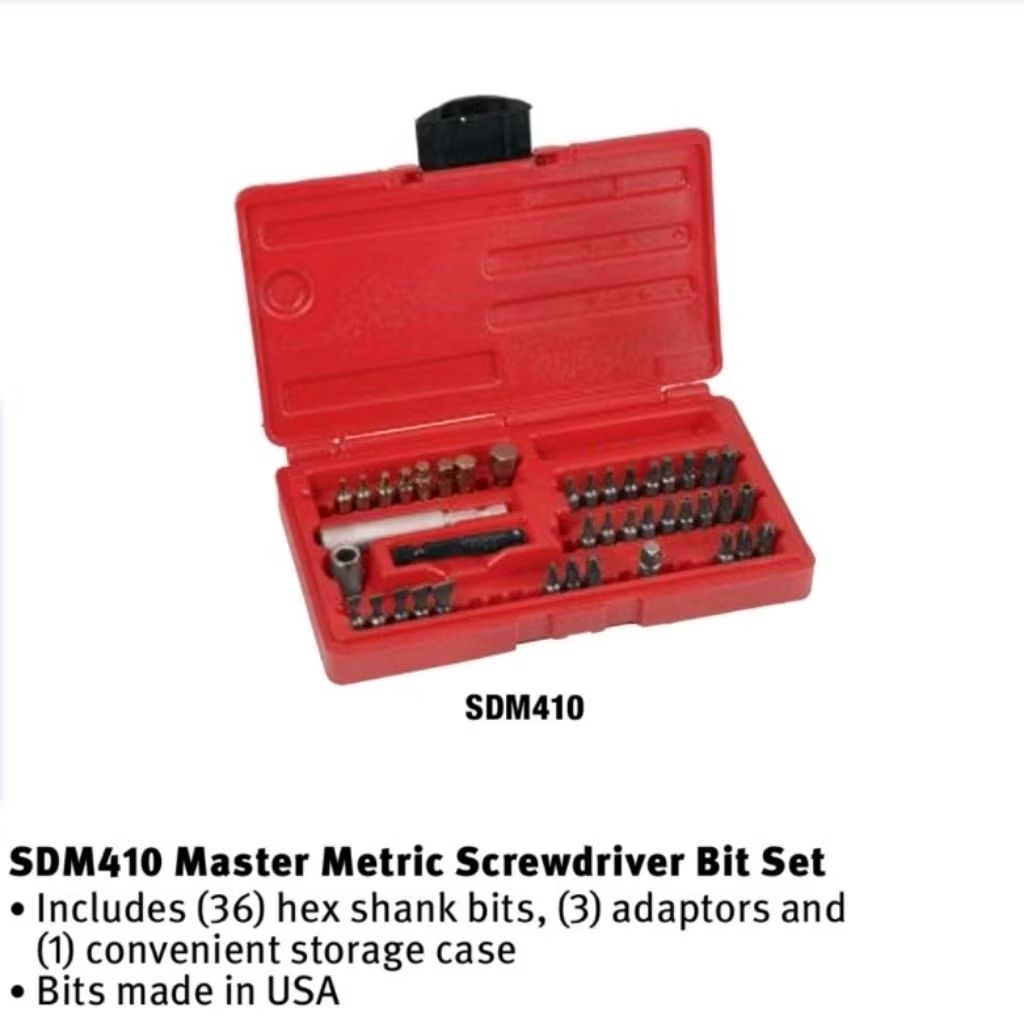 Snap On Tools SDM410 41 pcs Master Metric Screwdriver Bit Set