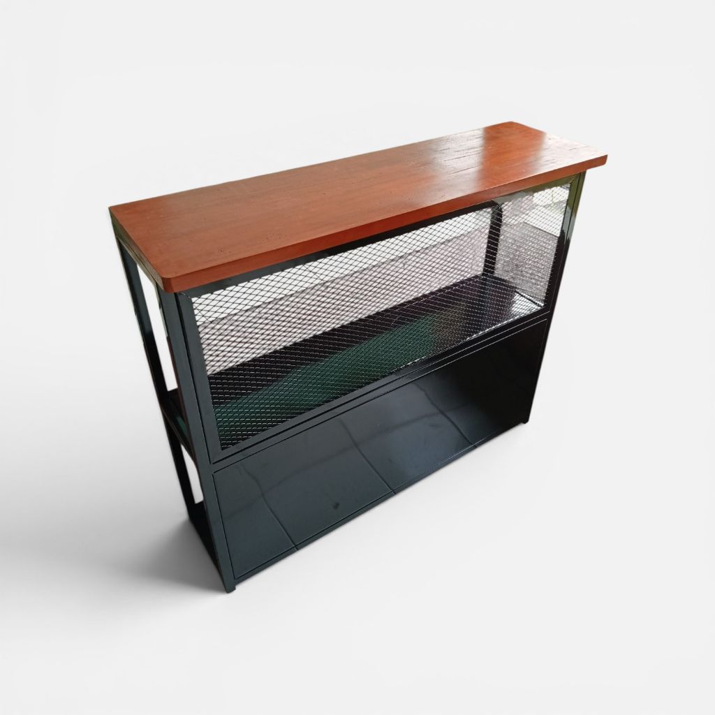 Meja Bar besi kayu industrial