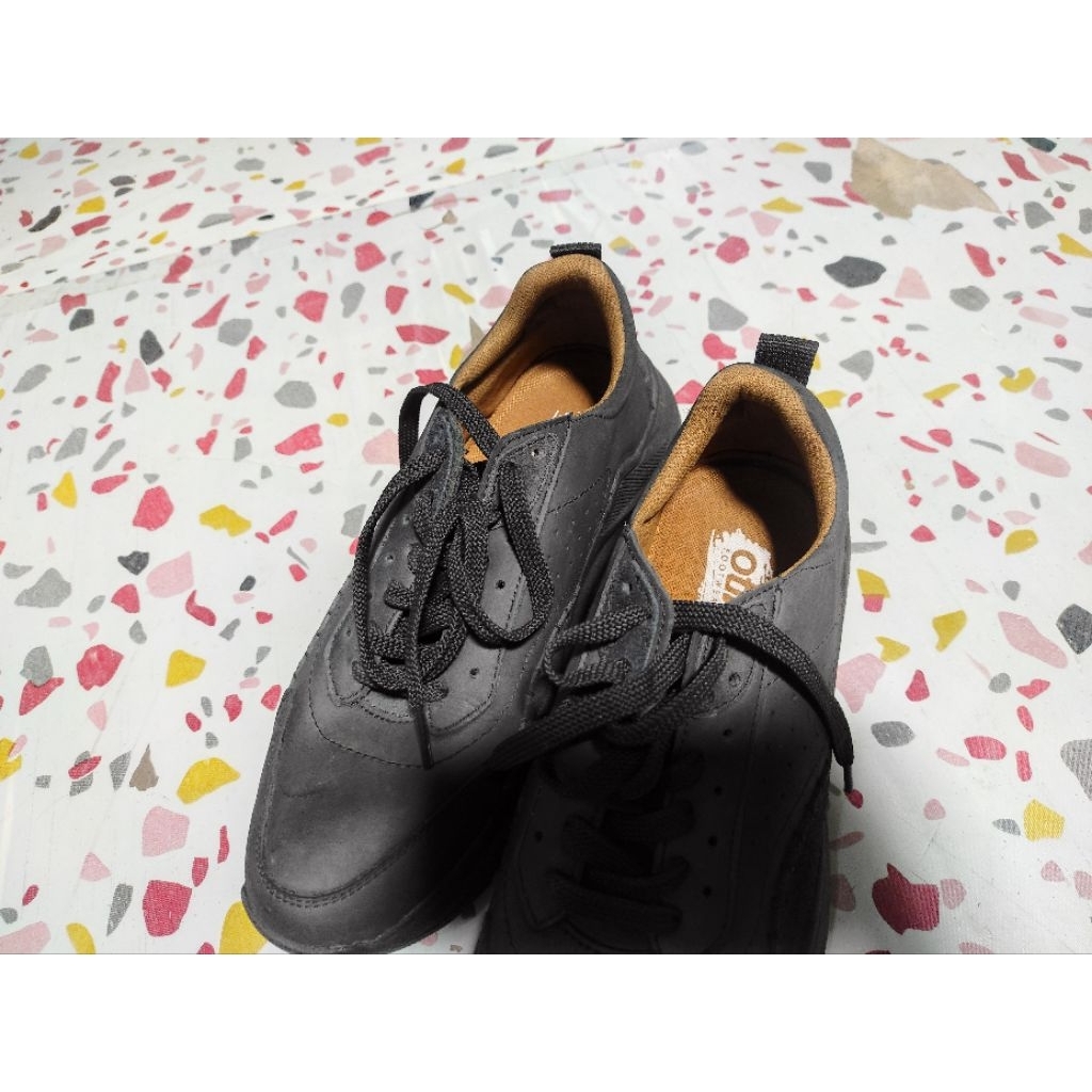 sepatu otiv teska black sepatu kulit