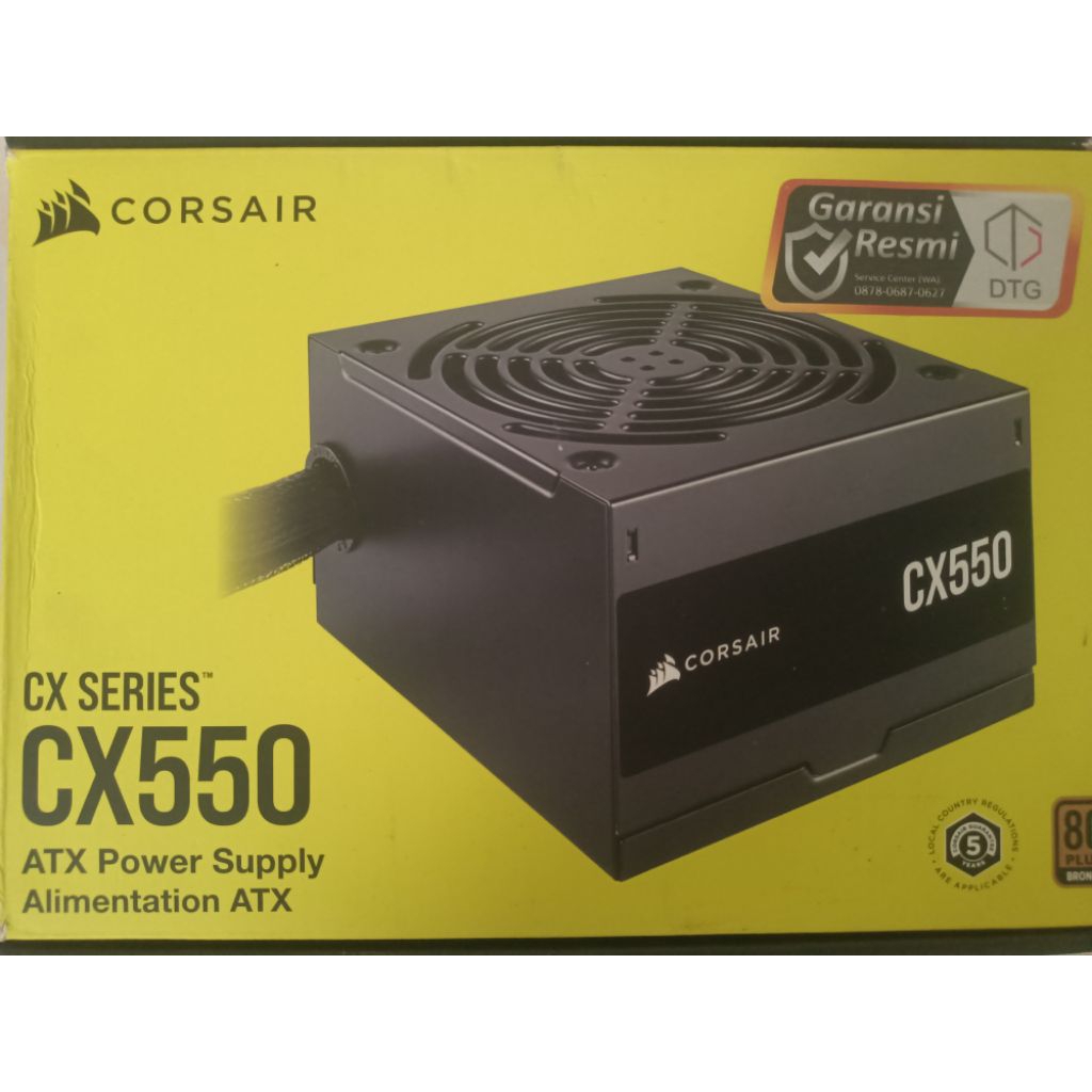 Corsair CX550 - 550 Watt 80 PLUS Bronze ATX Power Supply Hitam