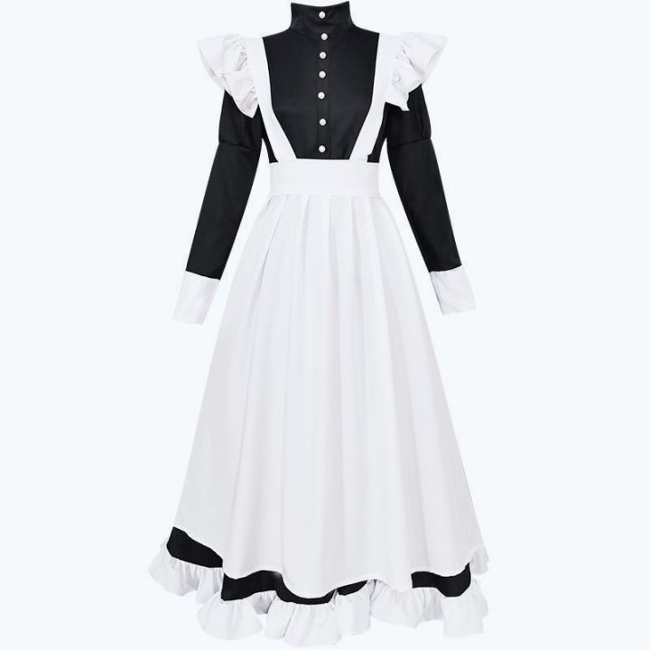 KOSTUM LOLITA MAID PEMBANTU DEWASA WANITA PRIA POLIESTER LEMBUT