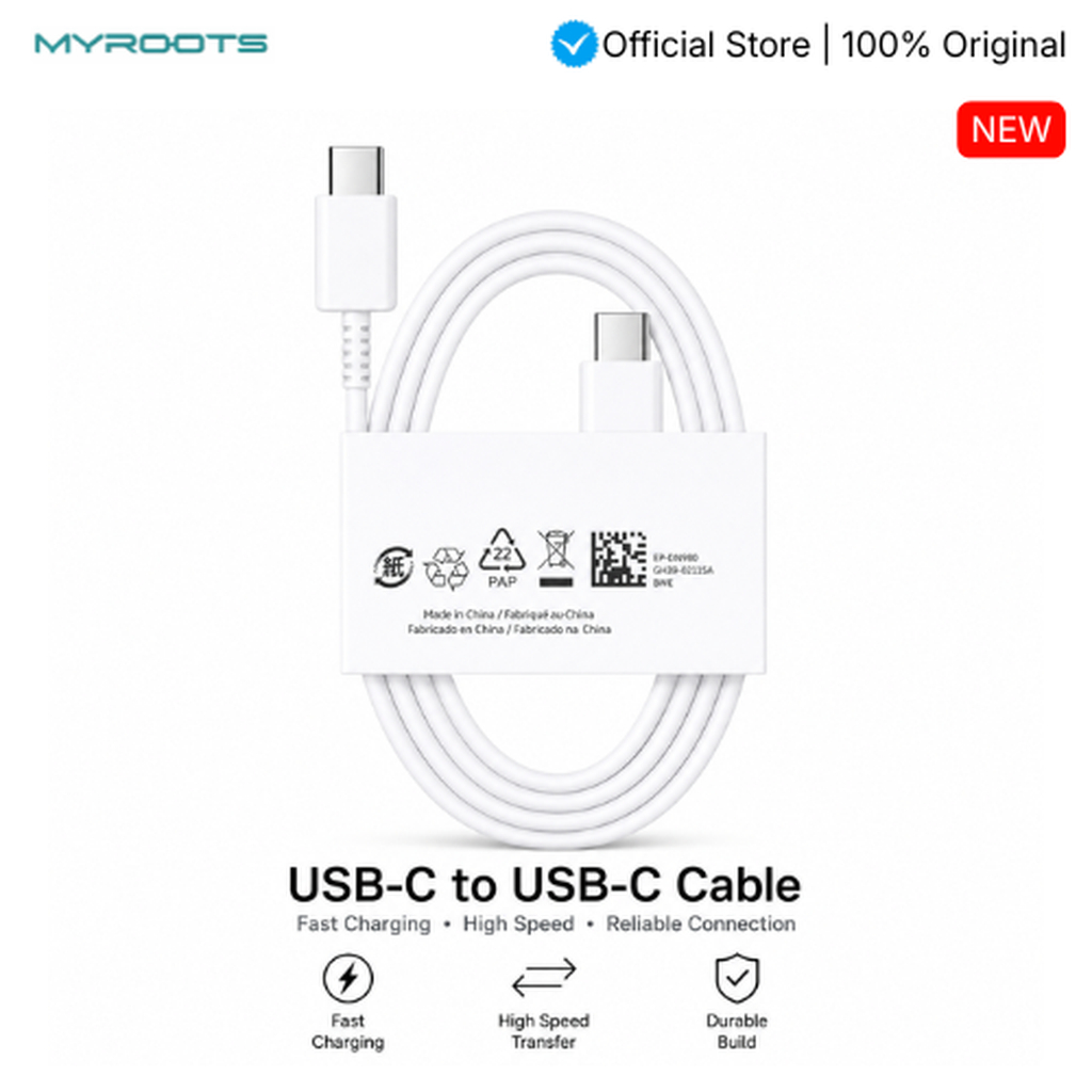 Myroots Kabel Data Untuk Samsung S26 S25 Ultra 5g Series Kabel Data Type-C PD Super Fast Charging