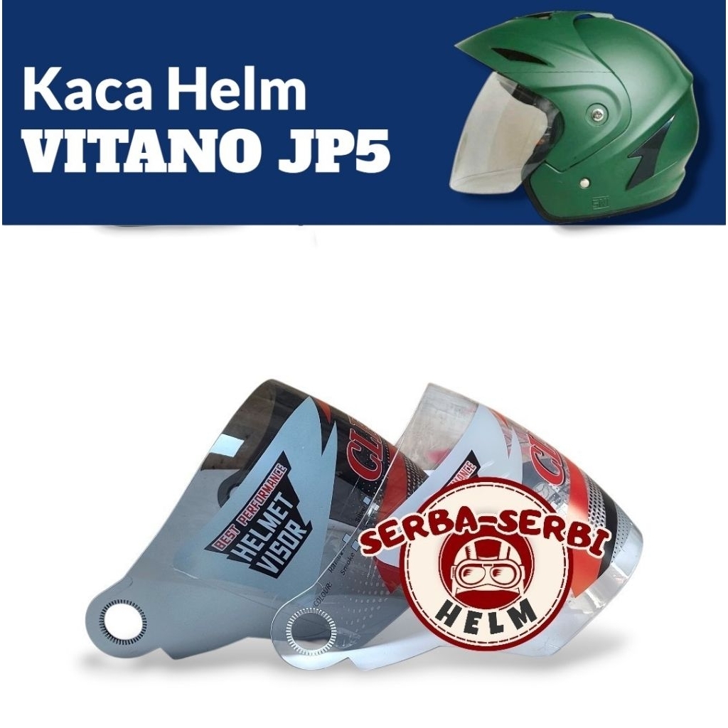 SERBASERBIHELM Kaca Helm VITANO JP5 Visor Helmet Jp5 Vitano Anti Pecah Warna Bening Hitam Pelangi