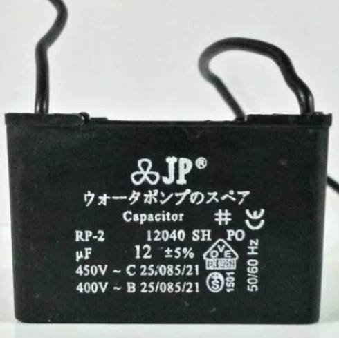 12 UF Kapasitor Petak Segi Kabel Pompa Air 12uf