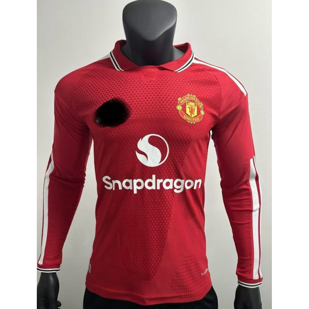 Jersey Kaos Baju Bola MU Man Mancester Manchester United Utd Home Away 3rd Third Red merah Longsleev