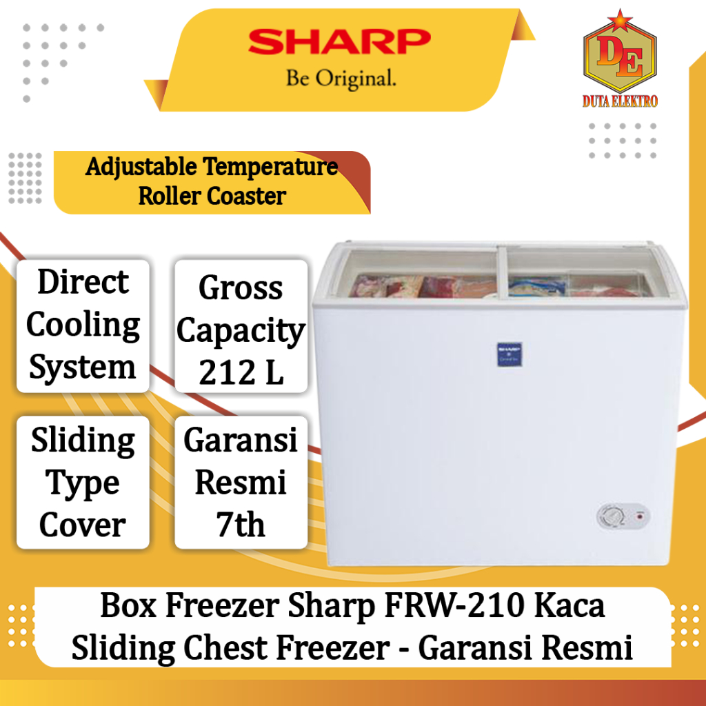 Box Freezer Sharp FRW-210 Kaca Sliding Chest Freezer - Garansi Resmi