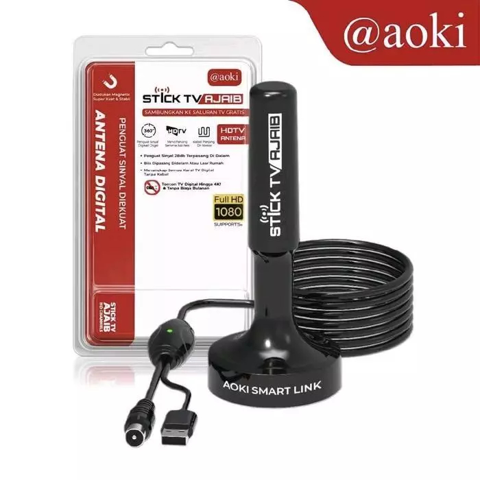 ANTENA 4K ULTRA HD TV DIGITAL AT-3100 STICK AJAIB SMART LINK Pengangkat Sinyal Dekat dengan Kualitas