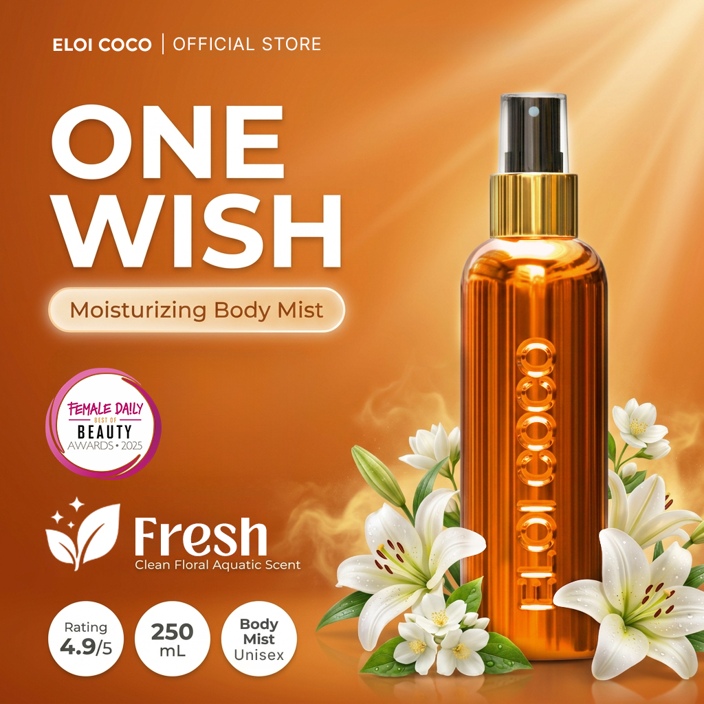 Eloi Coco One Wish Body Mist 250ml - Best Body Mist 2025 Female Daily Award, Body Mist Unisex Fresh Clean