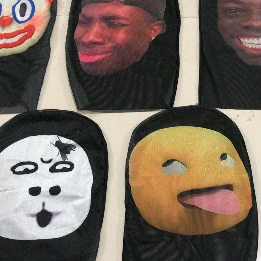 ~ HM8 ~ Topeng Wajah Lucu 3D / Topeng Wajah PRANK / topeng 3d topeng kain full print masker tutup ke