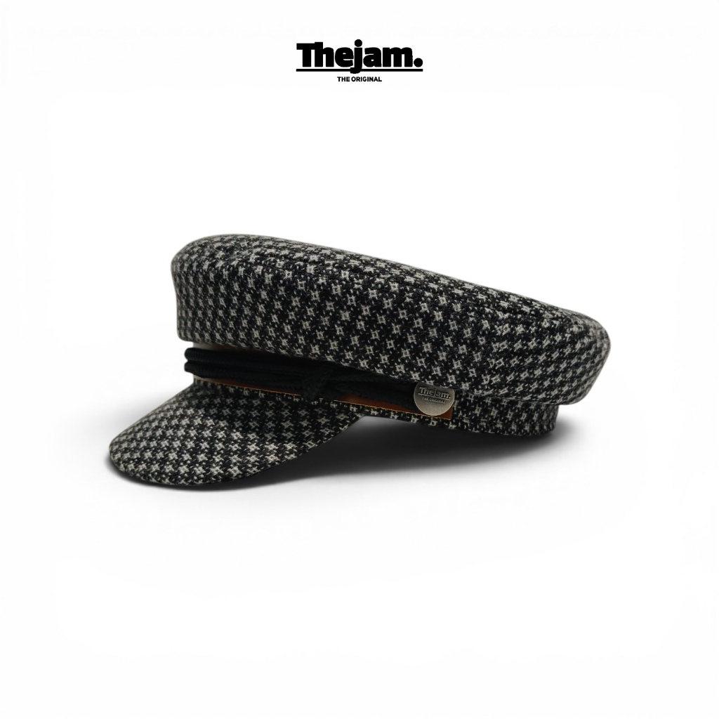 Thejam. Topi Sailor hat wool houndstooth | Fisherman cap | Fiddler cap