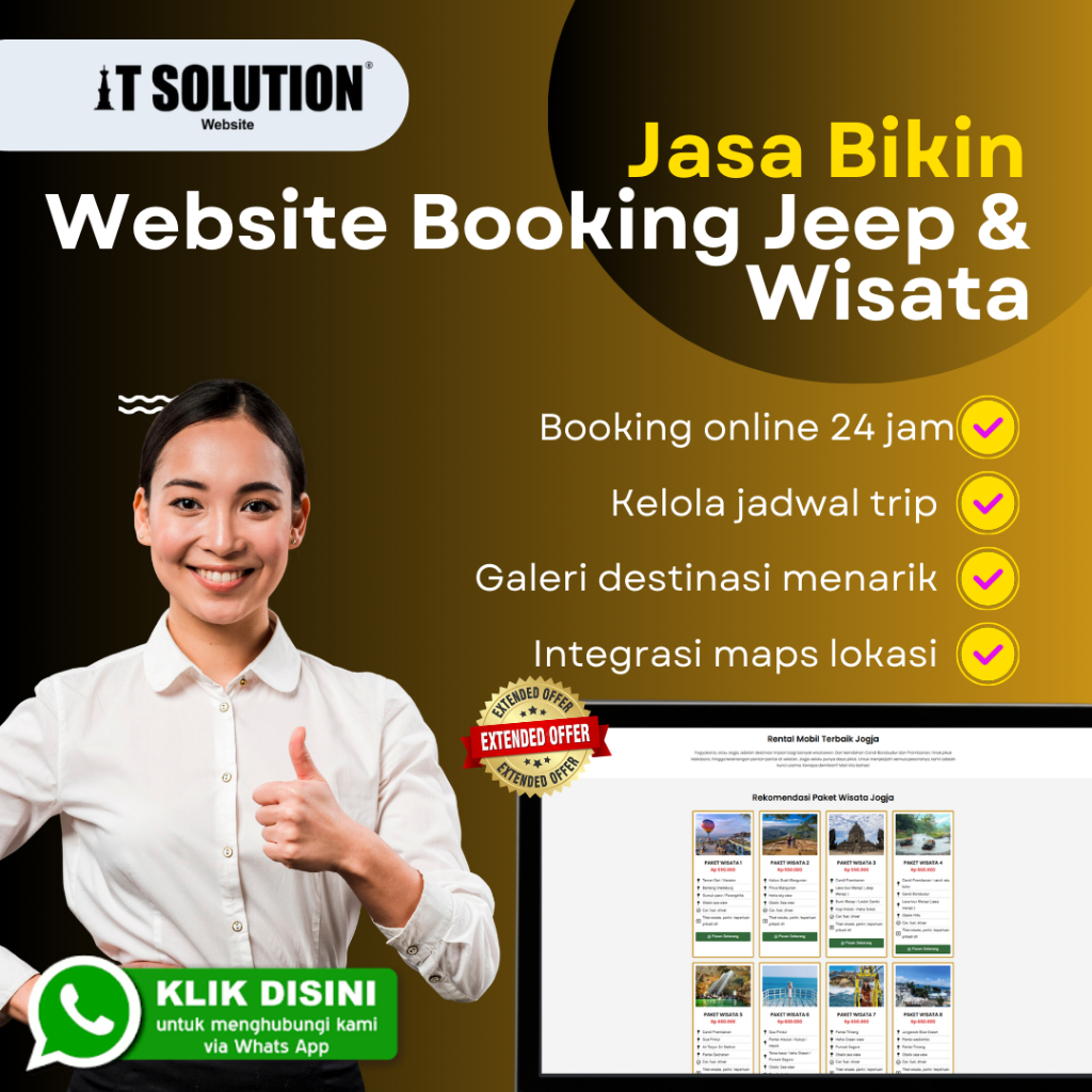 Jasa Pembuatan Website Booking Jeep & Wisata – Sistem Reservasi Online Tour Travel Profesional