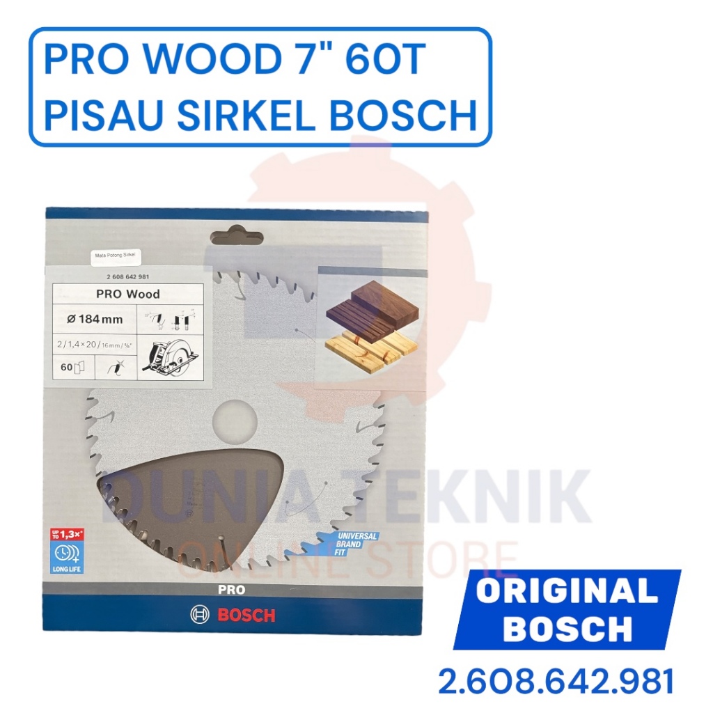 Mata Circle Gergaji Serkel Pisau Potong Kayu TCT 7 X 24T 40T 60T - BOSCH PRO Wood Circular Saw Blade