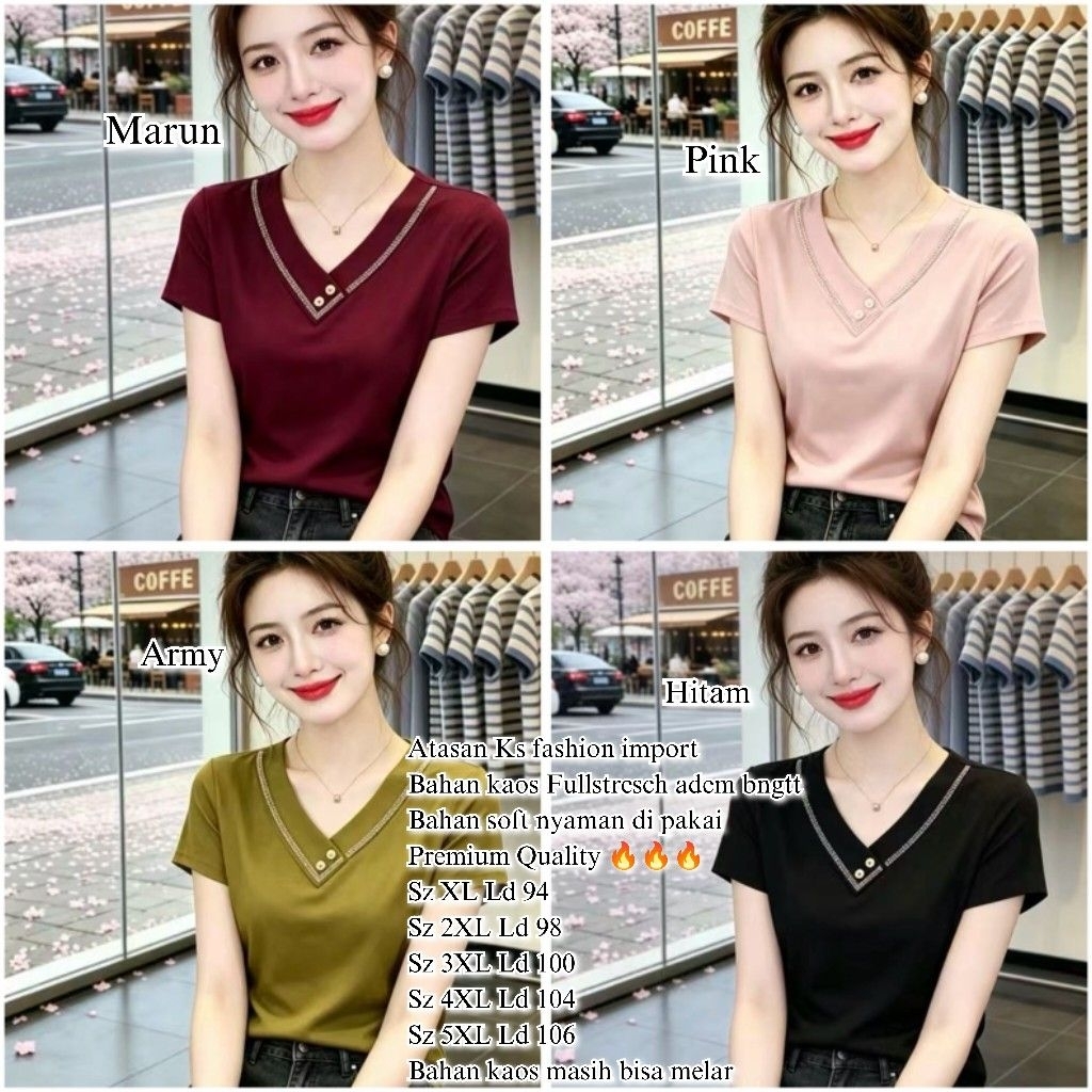 [G132]Atasan kaos import bahan premium ukuran XL sampai 5XL