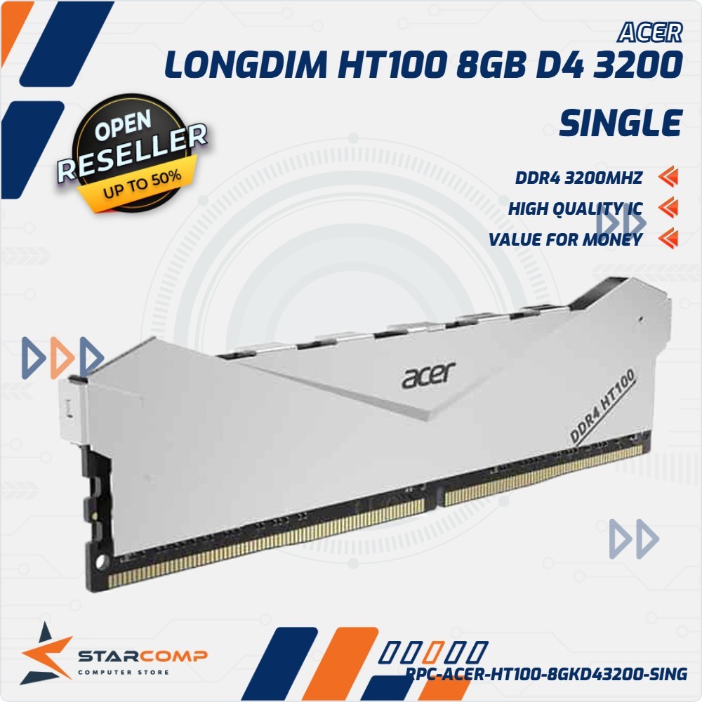 ACER HT100 DDR4 3200MHz 8GB (1x8GB) Heatsink SIlver Longdimm HT 100