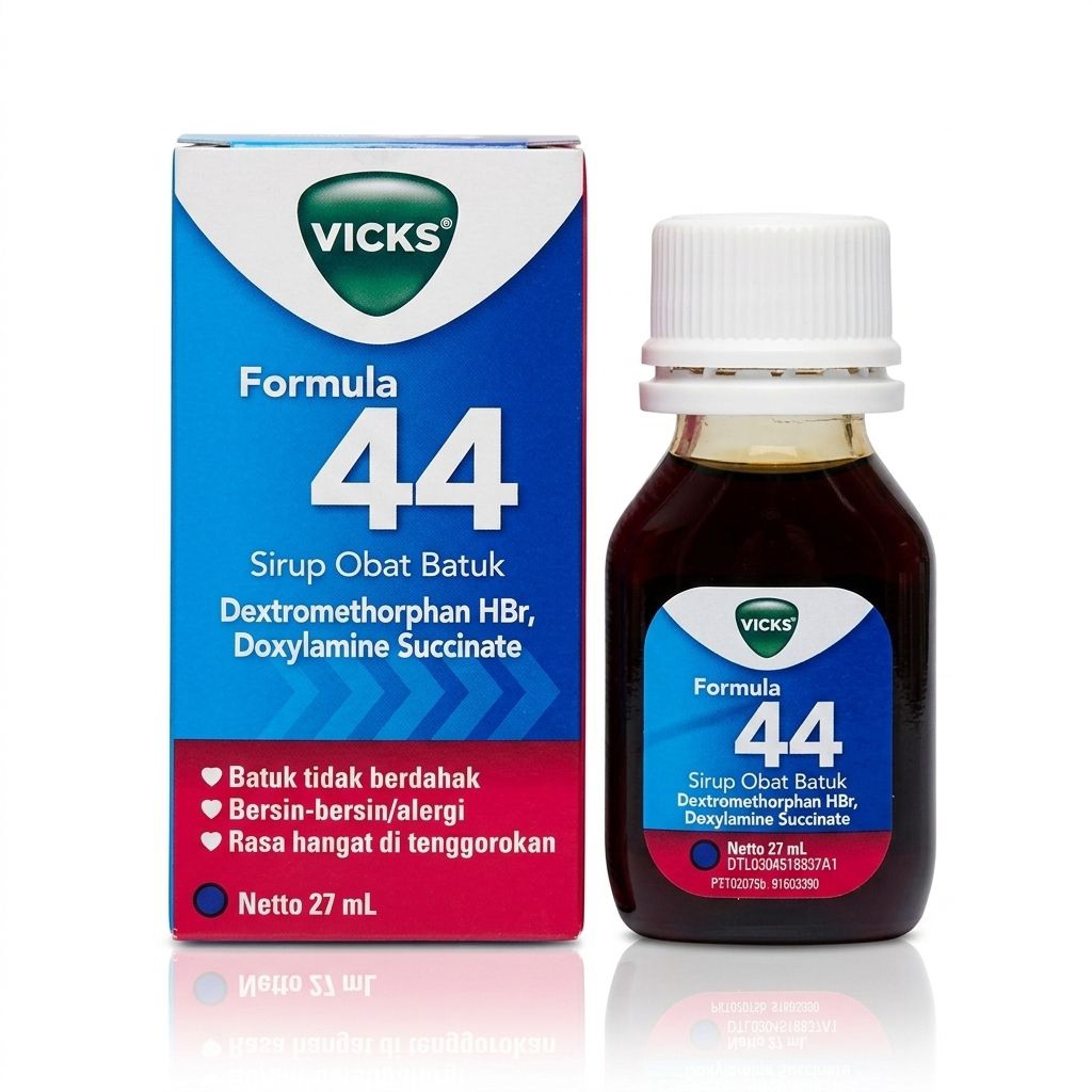 Sirup Obat Batuk Dewasa Vicks Formula 44 27ml - Meredakan Batuk Kering & Bersin