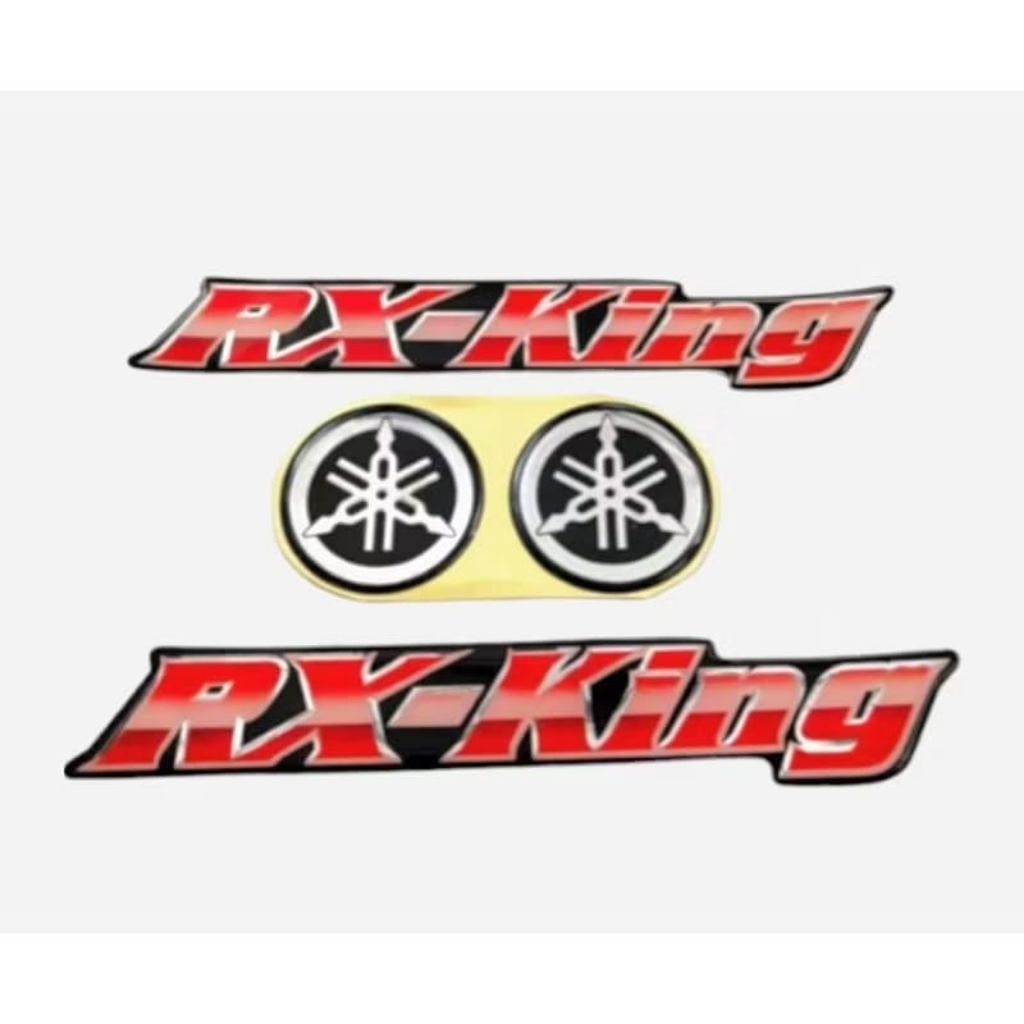 stiker timbul RX king tahun 2005 emblem timbul RX king warna merah pink