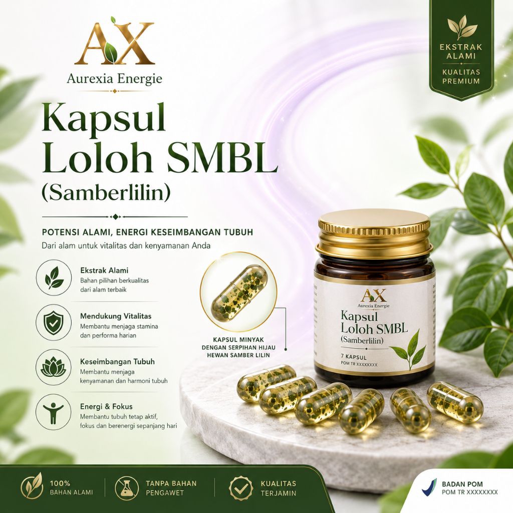 Kapsul Loloh SMBL (Sambrlilin) – Herbal Tradisional Premium | Ekstrak Alami | 7 Kapsul | Aurexia Ene