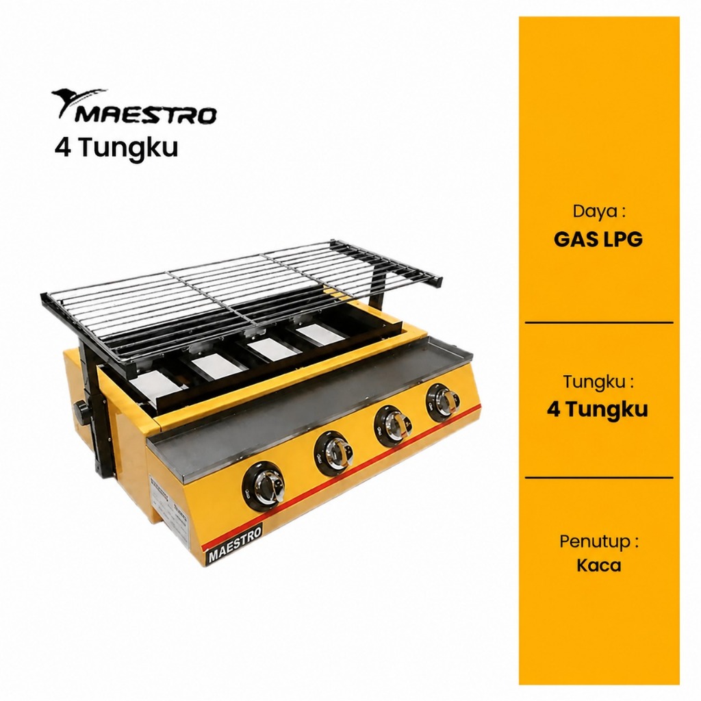 MAESTRO Roaster 4 Tungku / Pemanggang Sosis 4 Tungku / Panggangan Sosis Bakaran Sosis Bakso MAESTRO