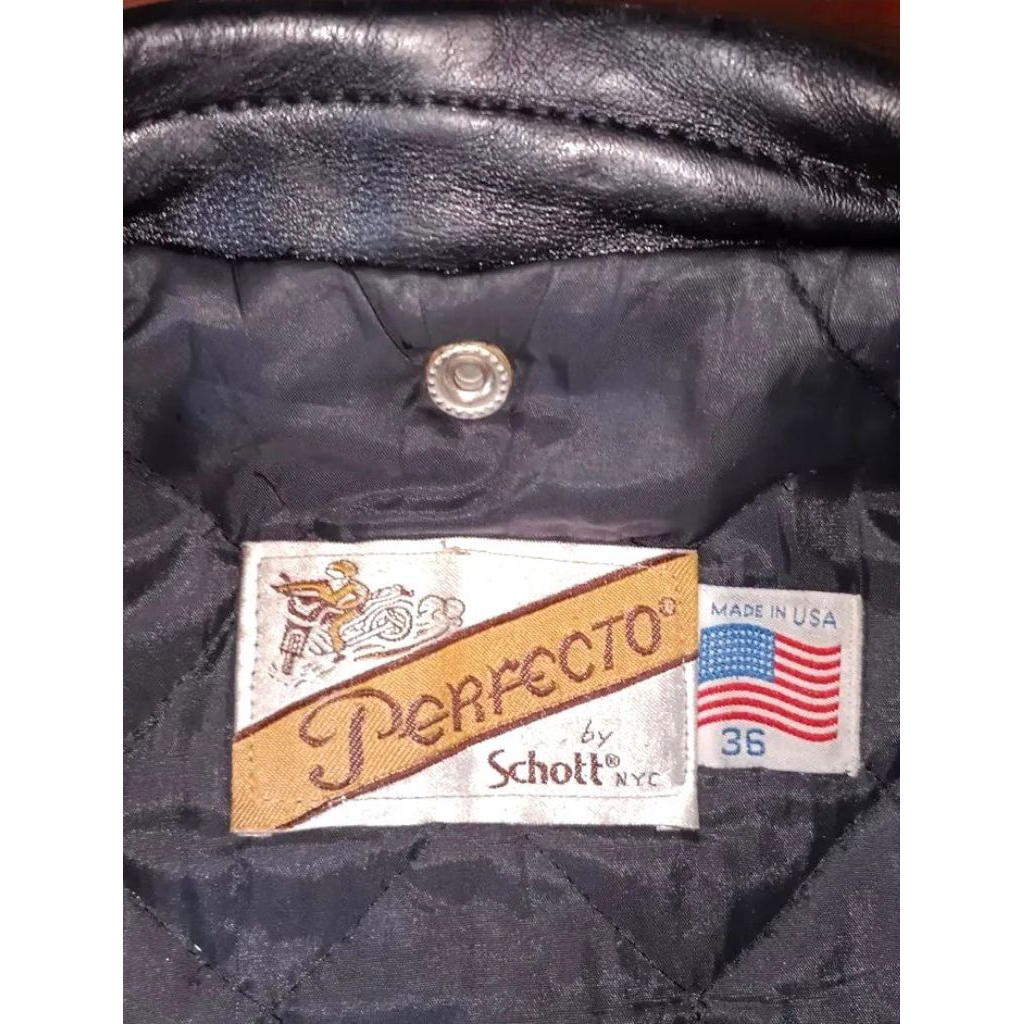 Vtg 80s Schott Perfecto 618 Size 36 Small / Jaket Kulit Ramones Exploited Misfits Punk Rock Harley D