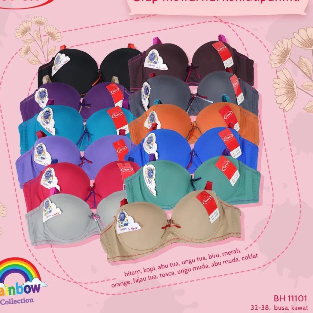 Bra sorex kawat / BH sorex Rainbow half cup