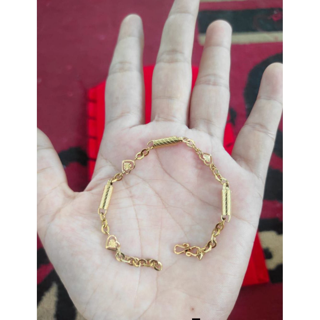 gelang tangan bambu love Rantai Asli Titanium anti Luntur