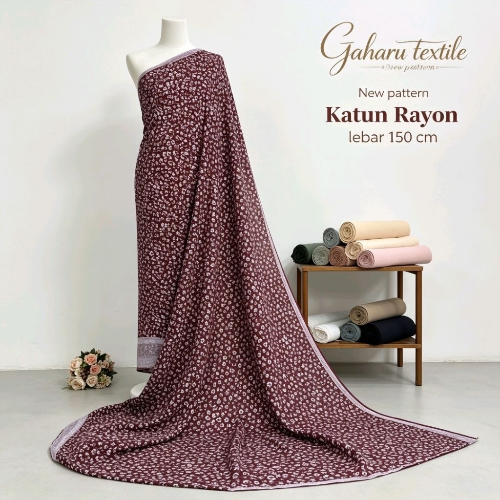 bahan katun rayon viscose premium - rayon viscose motif - rayon viscose meteran (AYT)