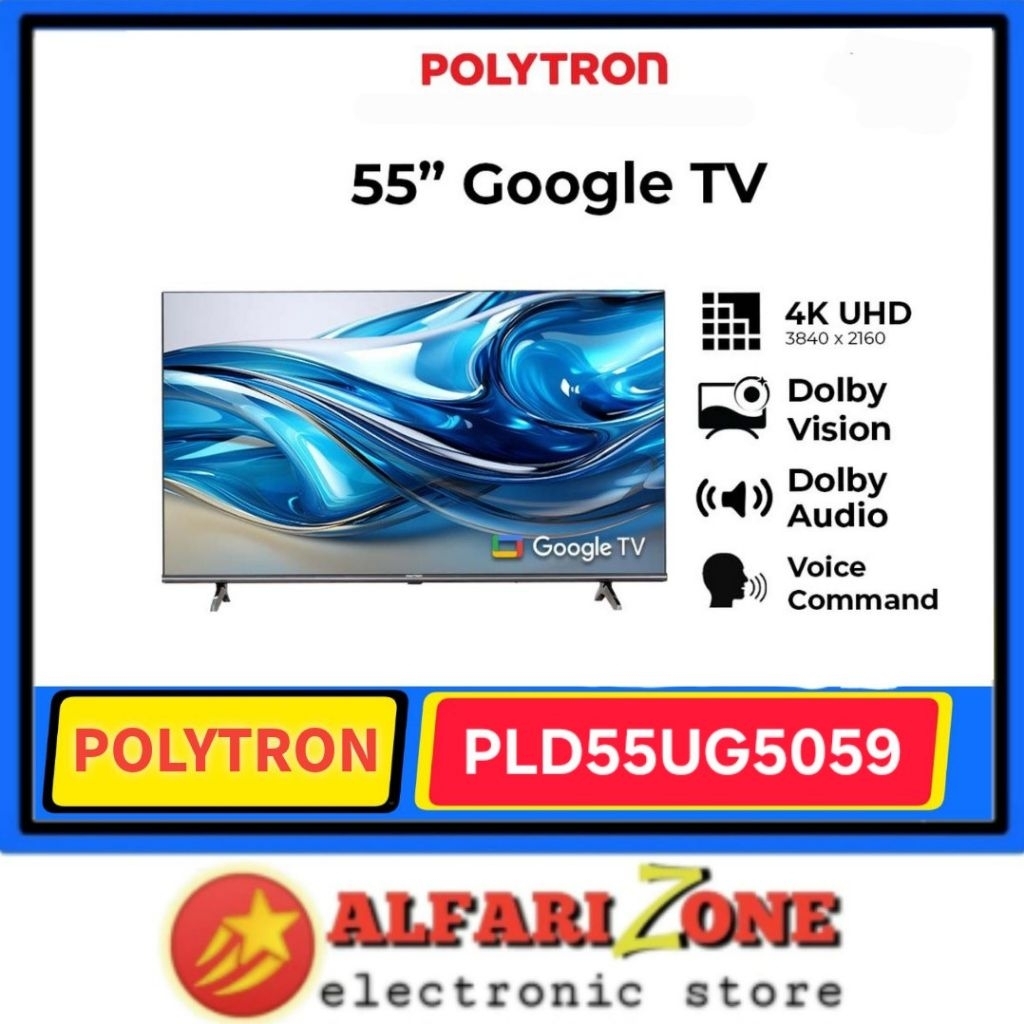 POLYTRON PLD55UG5059 Google TV 55 Inch POLYTRON 55UG5059 UHD 4K Smart TV 55" Polytron