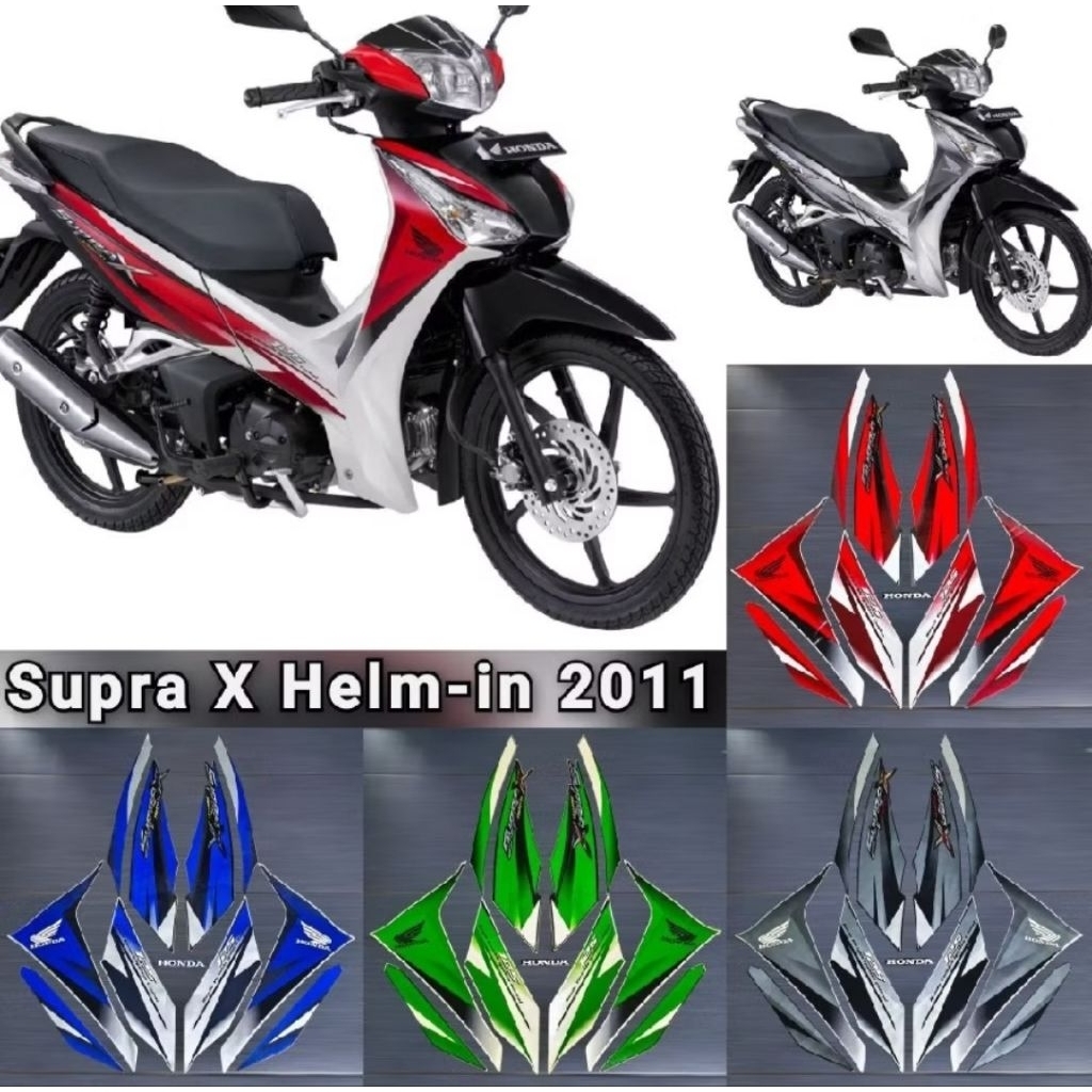 STIKER STRIPING LIS BODY HONDA SUPRA X 125 HELM IN 2011 KUWALITAS AJS FUL SET BODY MOTOR