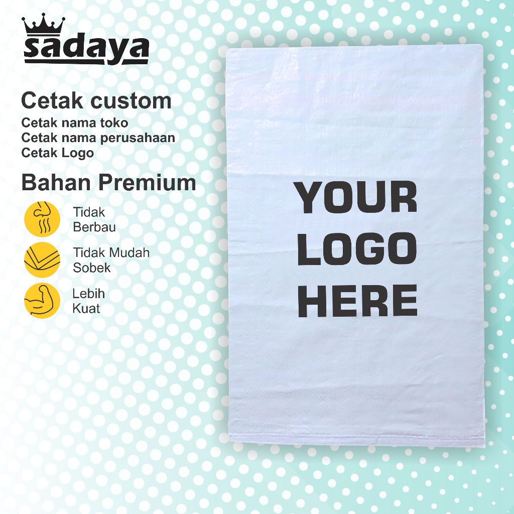 Karung 35x53 cm sablon Karung 10kg Cetak Karung Plastik Sablon Karung Beras Karung Pupuk Karung Tepu