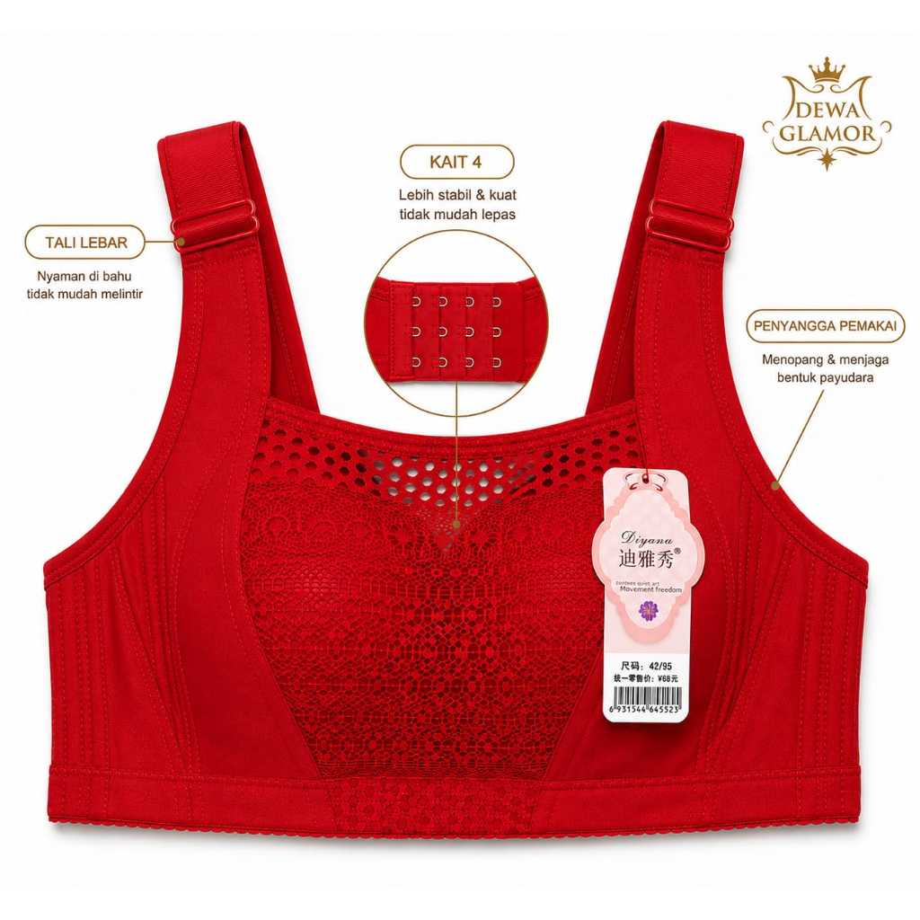 (1 pcs) Bra Kemben 701 | Bra Kemben Import tanpa kawat  Cup Besar Kait 4