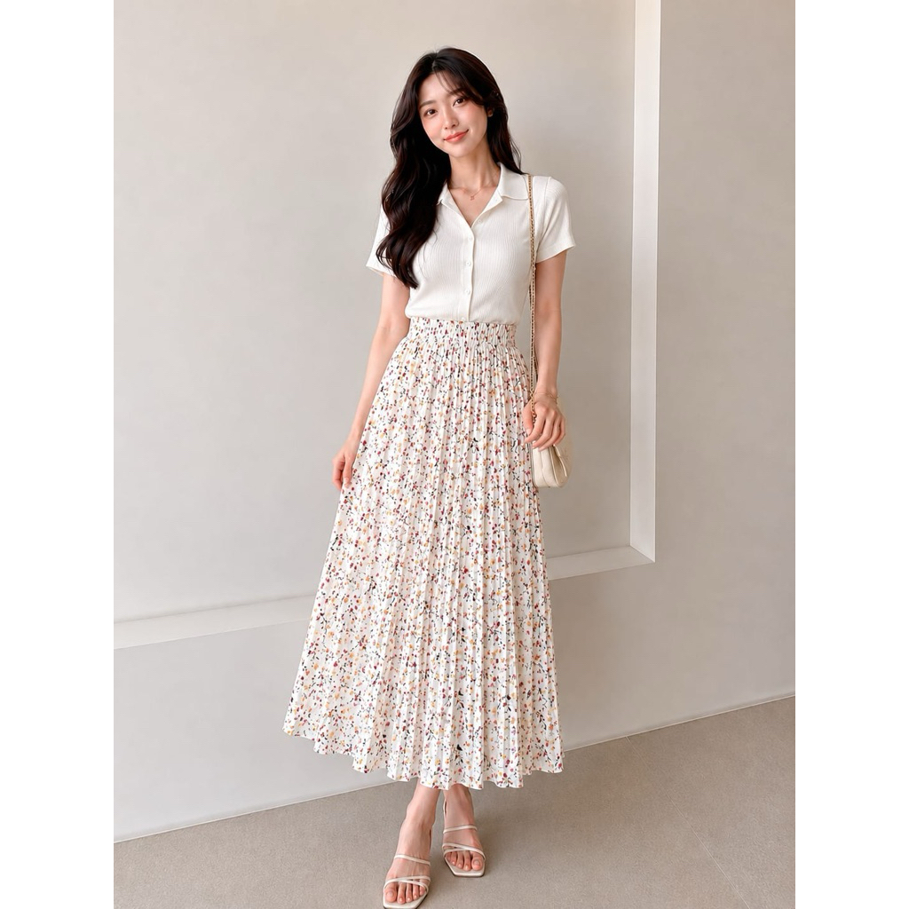 ROK PLISKET MOTIF BUNGA TERBARU| ROK PLISKET MOTIF BUNGA KEKINIAN| ROK PLISKET MOTIF BUNGA VIRAL