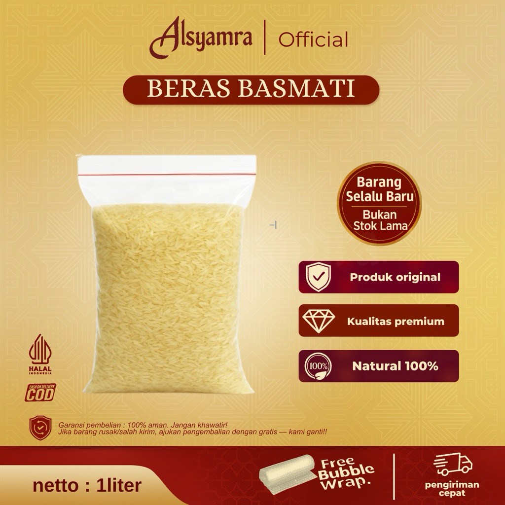 Beras Basmati Rice -beras arab-beras india asli-panjang dan mekar XXL Extra Long