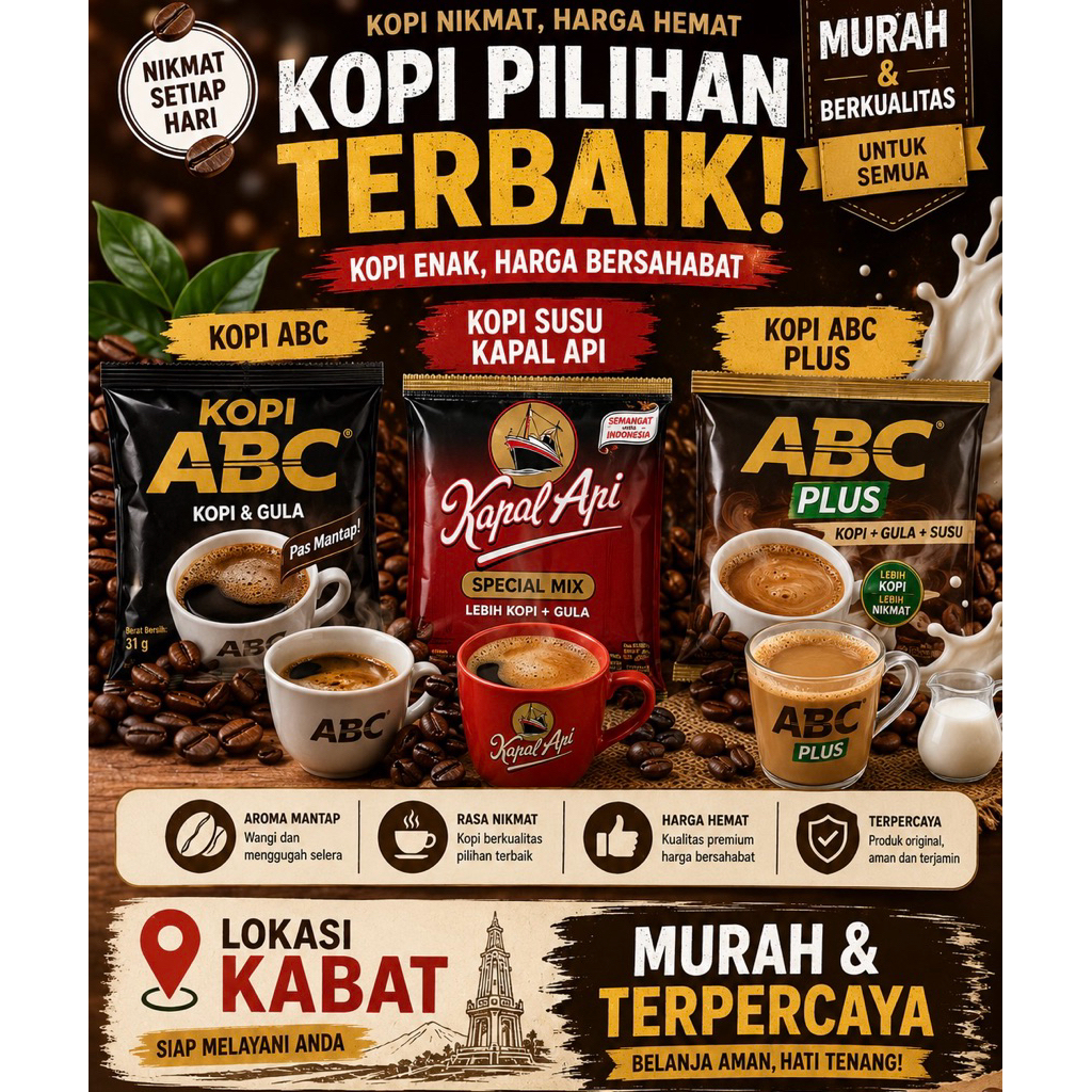 Kopi Kapal Api Mini, Abc Plus, dan Abc Susu Renteng