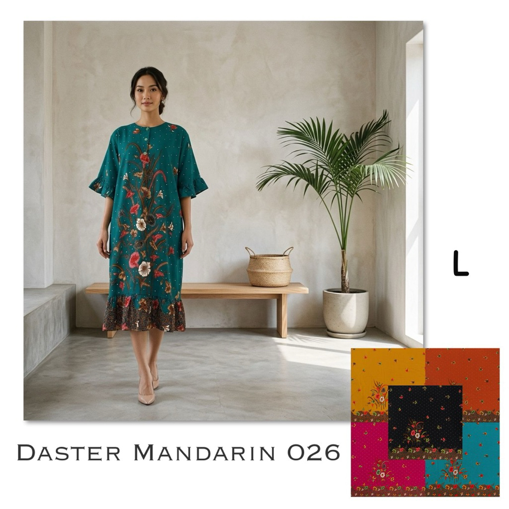 Daster Mandarin Batik Unggul Jaya Sekar Mekar L LD 130