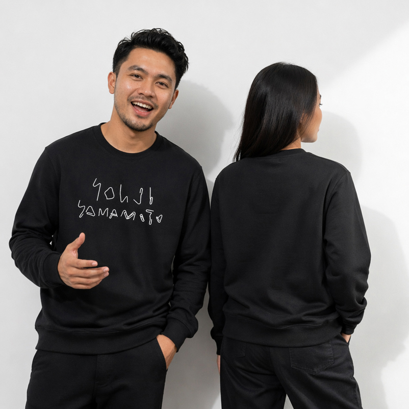 Sweater Yohji Yamamoto Crewneck Bahan Cotton Fleece ||| Unisex Sweatshirt Casual Crewneck ||| Ready 