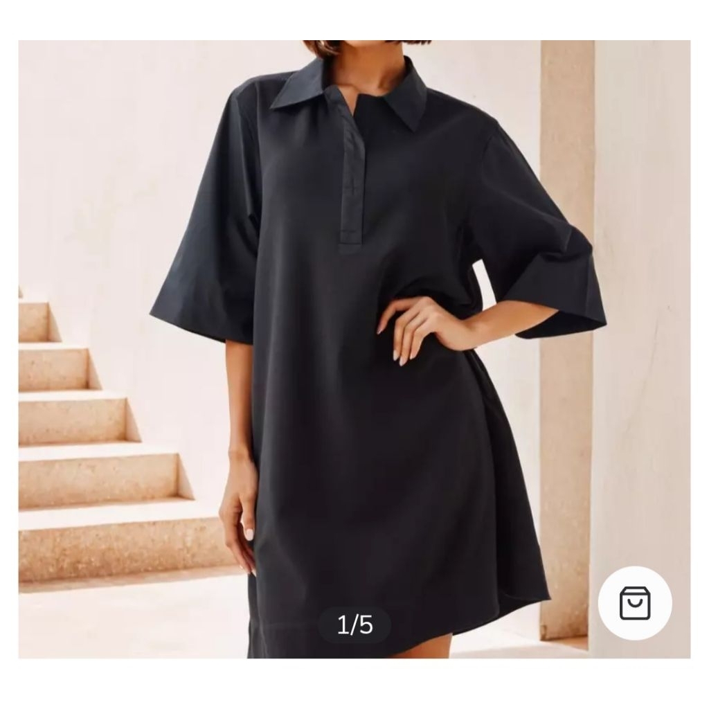 Splash collared flared shirt dress