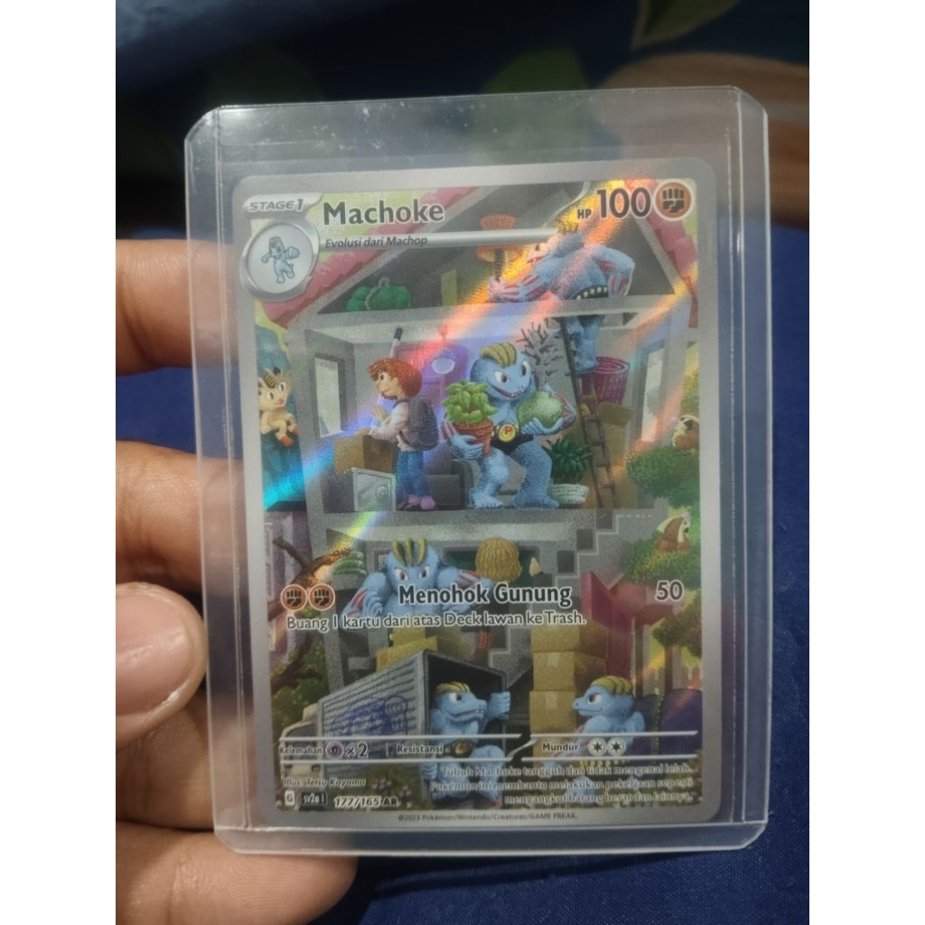 Machoke AR sv2a | 177/165 | Indonesia Pokemon TCG