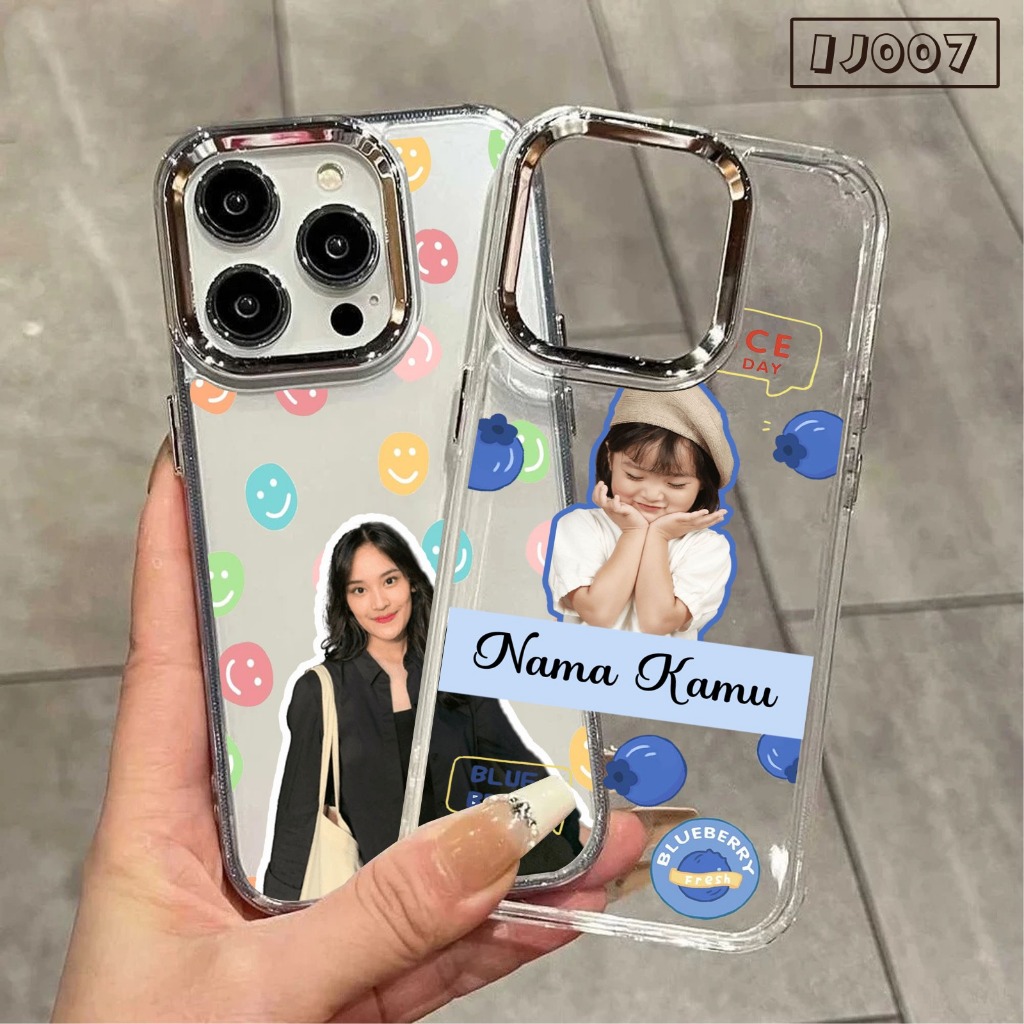 Custom Case Transparan Plating Request Foto Nama Couple Custom Casing Hp DS13789
