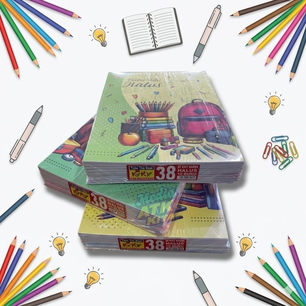 Buku Tulis Halus Kasar KIKY 38 LBR (10 Buku) / PACK