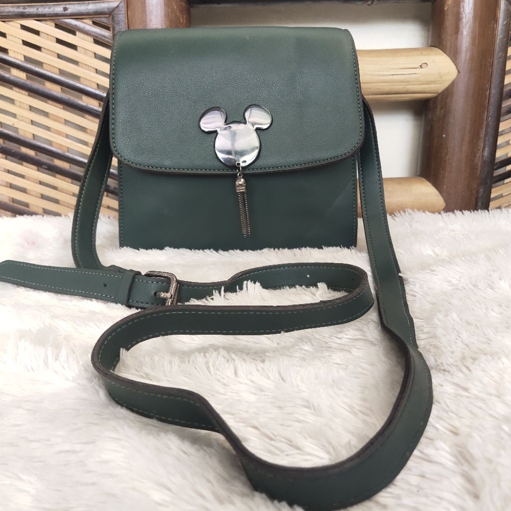 PL tas selempang Sling bag hijau botol