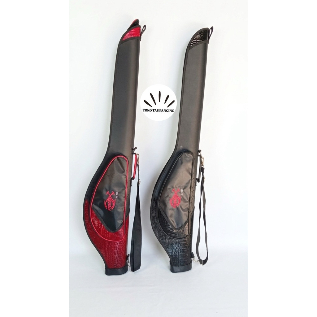 Tas pancing list kulit anti air hitam 120cm