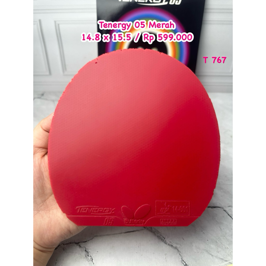 SECOND KARET BED BAD PINGPONG TENIS MEJA PINGPONG TENERGY 05 MERAH