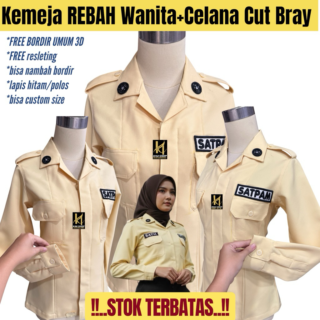 K4U SHOP Seragam PDH Secwan Terbaru Kancing Tertutup Celana Cutbray
