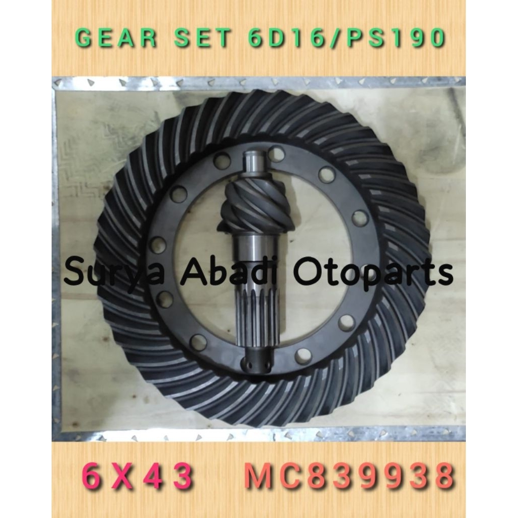 Gearset Gear set Gardan 6x43 Mitsubishi Fuso PS190 / 6D16 YYL PN:MC839938