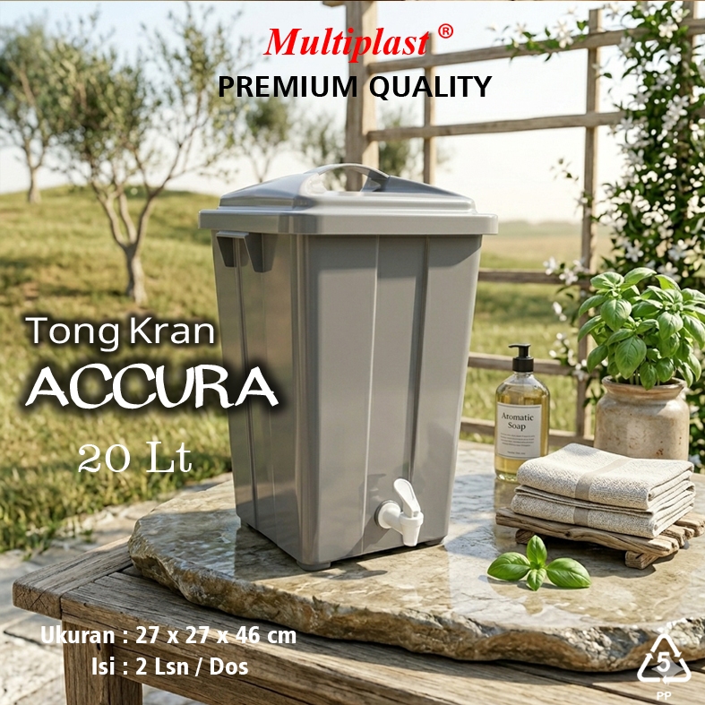 Tong Air Segi + Kran ACCURA Silver Tong Air Kran 20 Liter