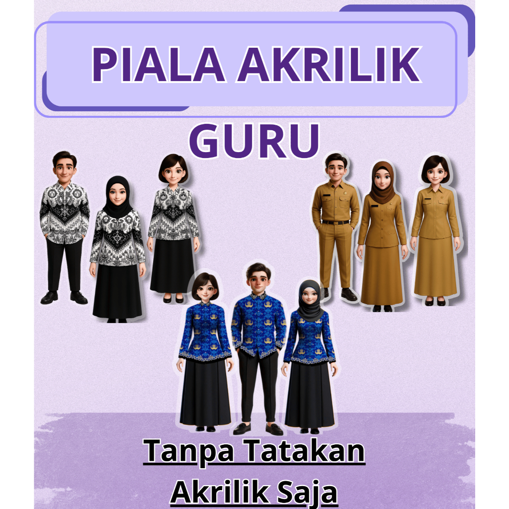Piala Akrilik [Tanpa Tatakan] Spesial Hari Guru Hadiah Kenang-Kenangan Untuk Guru Bagus Cantik