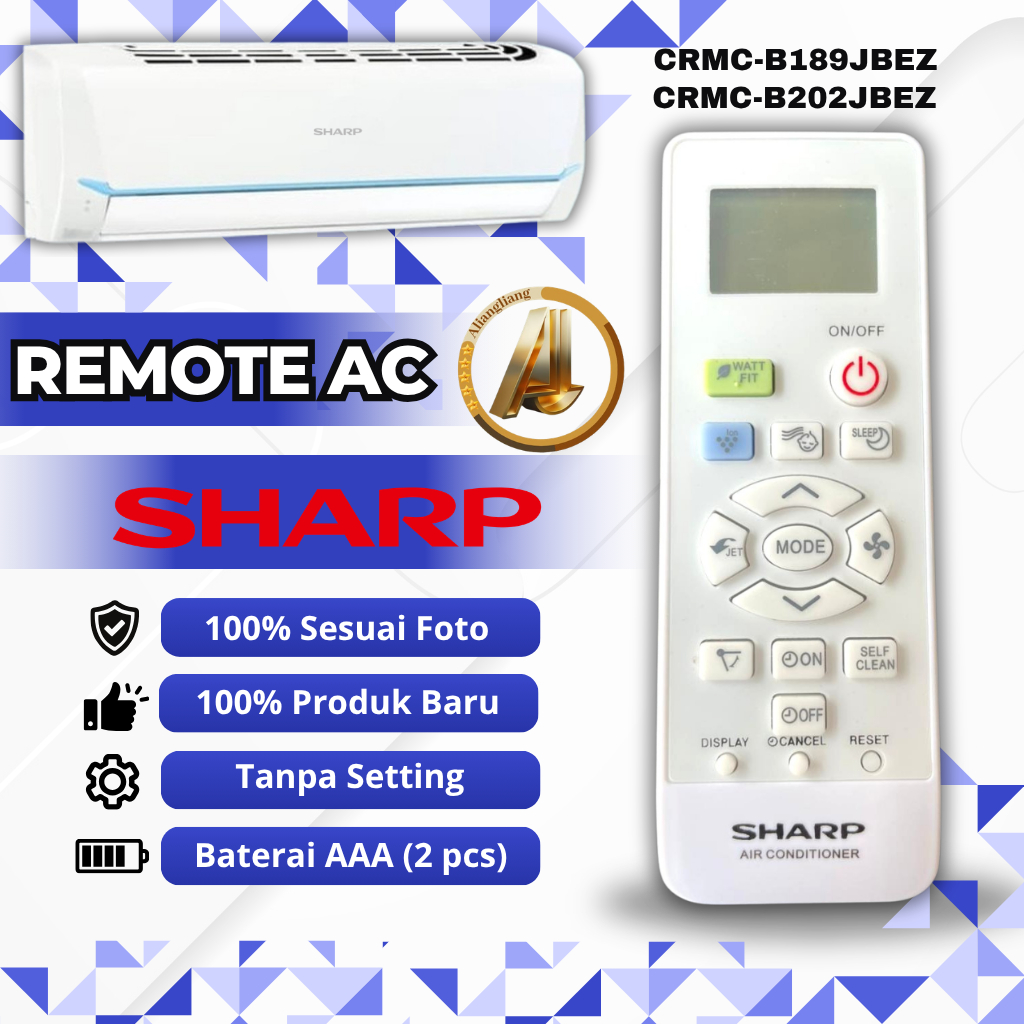 SHARP REMOTE AC SHARP CRMC-B189JBEZ / CRMC-B202JBEZ