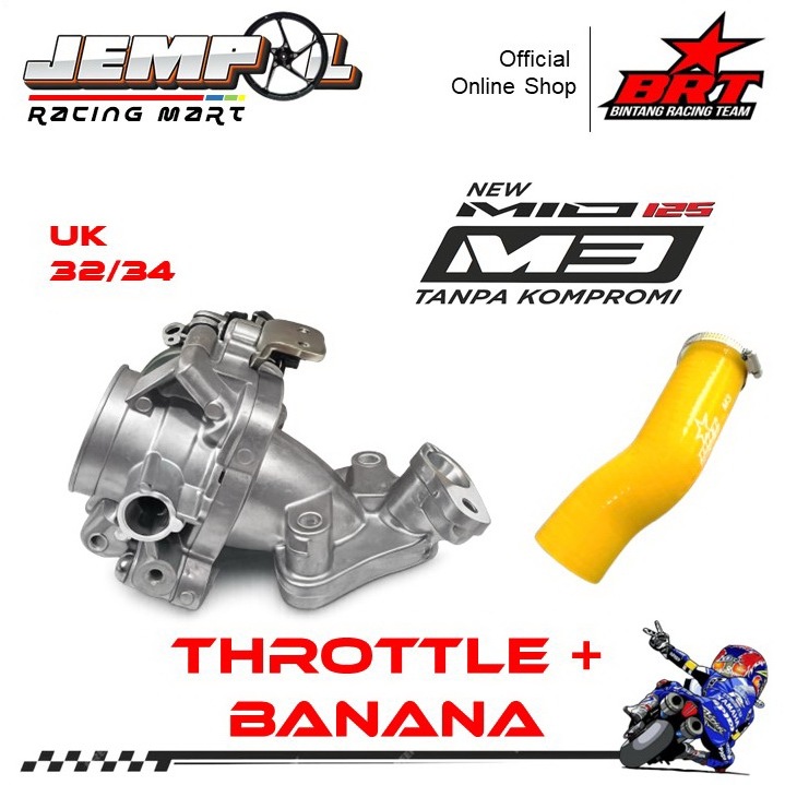 BRT TB Throttle Body + Banana Velocity Mio M3, Soul GT 125, Fino 125 & X-Ride 125