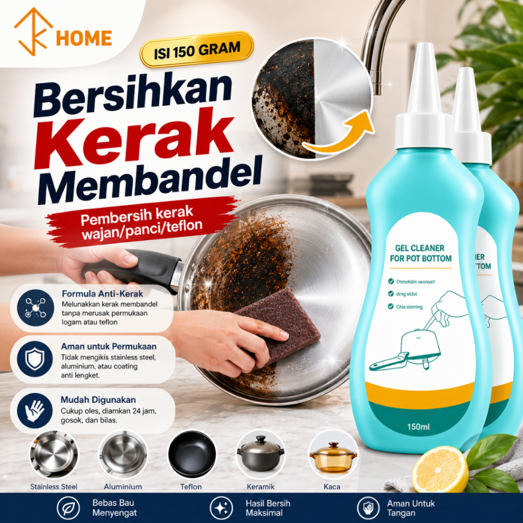 Pembersih Karatan Panci Wajan Cairan Penghilang Kerak Hitam Pada Panci Gosong 150Gr