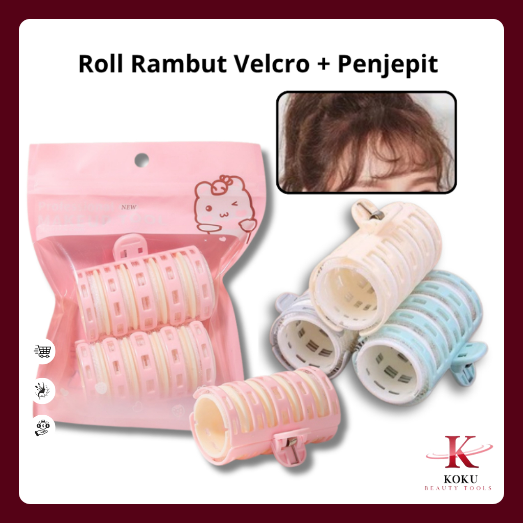 [KOKU] Roll Rambut Velcro Ukuran Besar untuk Poni dan Bangs Isi 2 - 5014